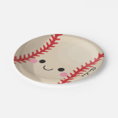 Kawaii Baseball Softball Kids Personalisiert Sport Pappteller (Schrägansicht)