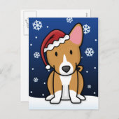 Kawaii Basenji Christmas Postcard Feiertagspostkarte (Vorne/Hinten)
