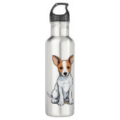 Kawaii Basenji Puppy Edelstahlflasche (Vorderseite)