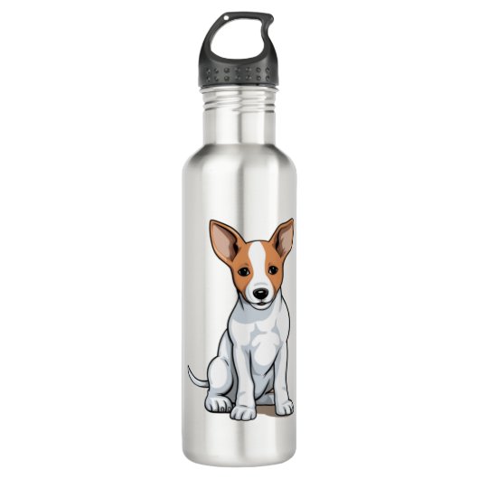 Kawaii Basenji Puppy Edelstahlflasche (Vorderseite)