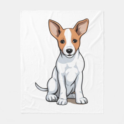 Kawaii Basenji Puppy Fleecedecke (Vorderseite)