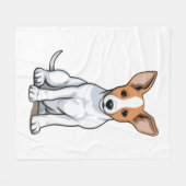 Kawaii Basenji Puppy Fleecedecke (Vorderseite (Horizontal))