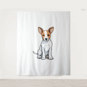 Kawaii Basenji Puppy Wandteppich