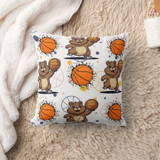 Kawaii Basketball Gopher Print Kissen (Decke)