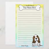 Kawaii Basset Hound Briefpapier (Vorne/Hinten)