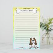 Kawaii Basset Hound Briefpapier (Stehend Vorderseite)