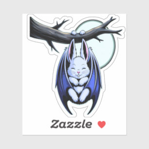 Kawaii Bat Bunny Spooky Niedlich Aufkleber