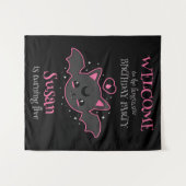 Kawaii Bat Halloween Birthday Party Wandteppich (Vorderseite (Horizontal))