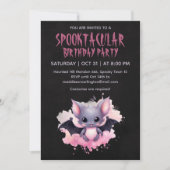 Kawaii Bat Halloween Geburtstagsparty Einladung (Vorderseite)