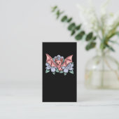 Kawaii Bat Pastel Goth Blume Visitenkarte (Stehend Vorderseite)