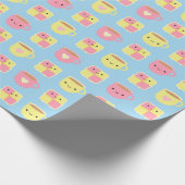 Kawaii Battenberg Cake & Cup of Tea Geschenkpapier (Ecke)