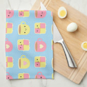 Kawaii Battenberg Cake & Cup of Tea Geschirrtuch (Viertel Falte)