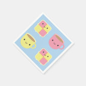 Kawaii Battenberg Kuchen & Cup of Tea Serviette (Ecke)