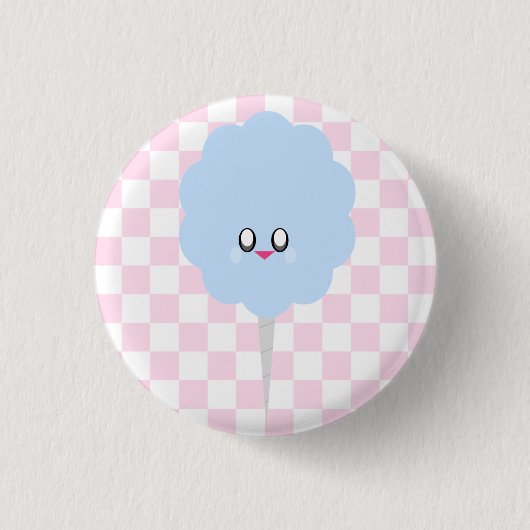 KAWAII-BAUMWOLLE CANDY CHECKERBOARD-BUTTON-SCHALTF BUTTON (Vorderseite)