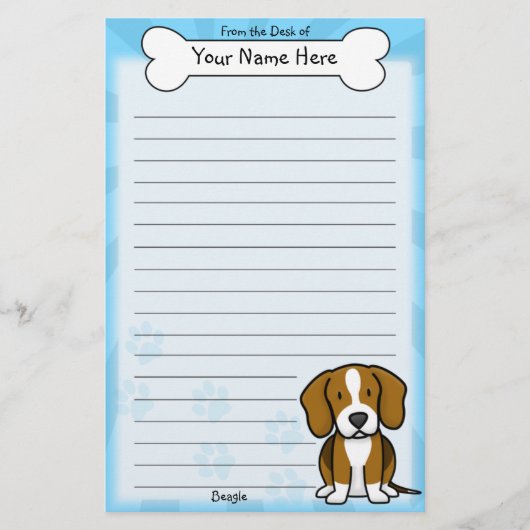 Kawaii Beagle-Briefpapier Briefpapier (Vorderseite)