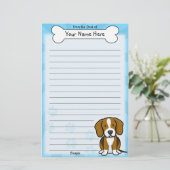 Kawaii Beagle-Briefpapier Briefpapier (Stehend Vorderseite)