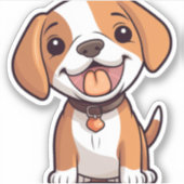 Kawaii Beagle Puppy Aufkleber (Vorderseite)