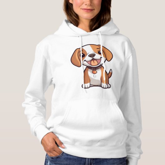 Kawaii Beagle Puppy Hoodie (Vorderseite)