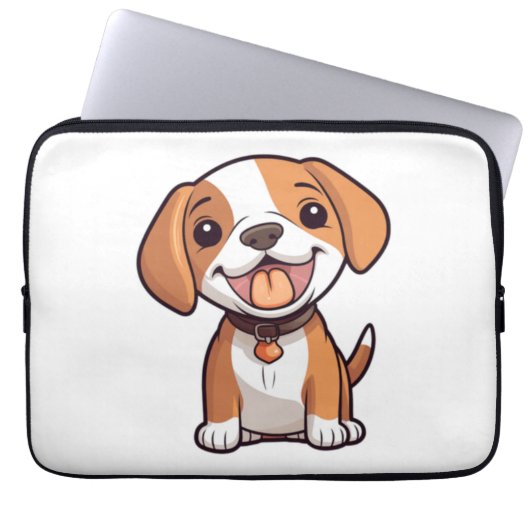 Kawaii Beagle Puppy Laptopschutzhülle (Vorderseite)