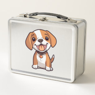 Kawaii Beagle Puppy Metall Brotdose