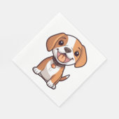 Kawaii Beagle Puppy Serviette (Ecke)