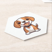 Kawaii Beagle Puppy Untersetzer (angewinkelt)