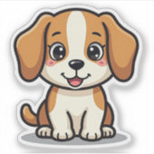 Kawaii Beagle Welpe - Schlampe Pose Aufkleber (Vorderseite)