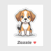 Kawaii Beagle Welpe - Sticker für schlampige Pose (Blatt)