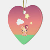 Kawaii Bear Keramikornament (Links)