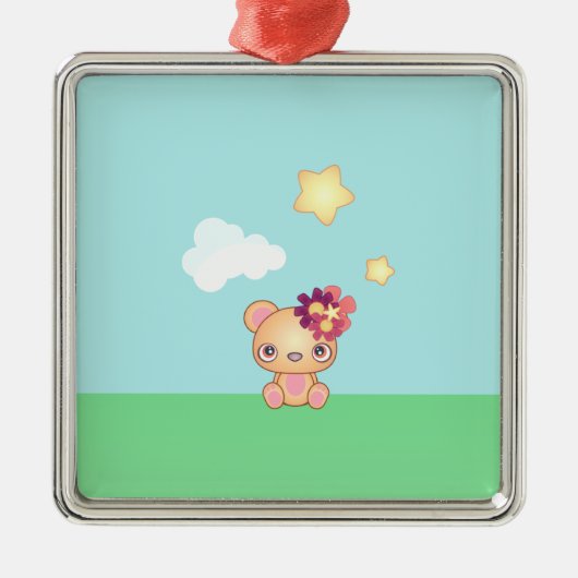 Kawaii Bear Ornament Aus Metall (Vorne)