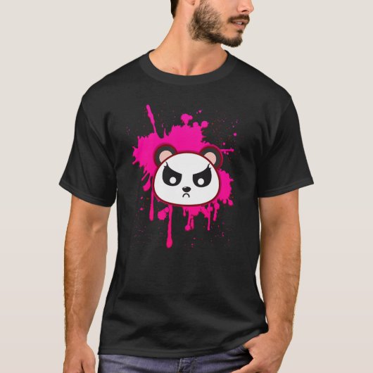 Kawaii Bear Pink Goth Punk T-Shirt (Vorderseite)