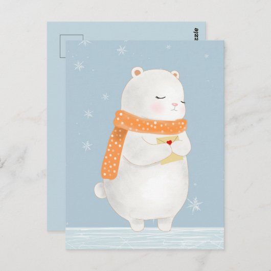 Kawaii Bear Postkarte (Vorne/Hinten)
