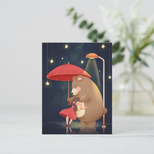 Kawaii Bear Postkarte (Stehend Vorderseite)