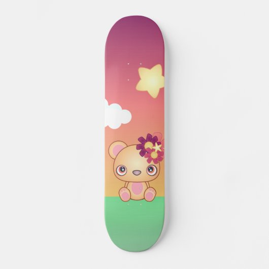 Kawaii Bear Skateboard (Vorderseite)