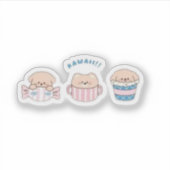 Kawaii Bear Sticker – Cute Pastel Cartoon Vinyl De (Vorderseite)