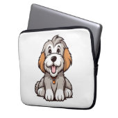 Kawaii Bearded Collie Puppy Laptopschutzhülle (Vorderseite Links)
