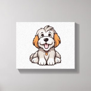 Kawaii Bearded Collie Puppy Leinwanddruck