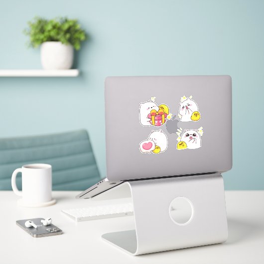 Kawaii Bears Sticker (Laptop auf Schreibtisch)
