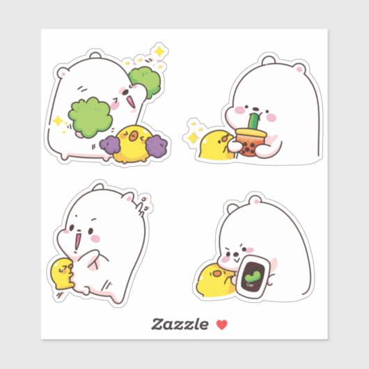 Kawaii Bears Sticker (Blatt)