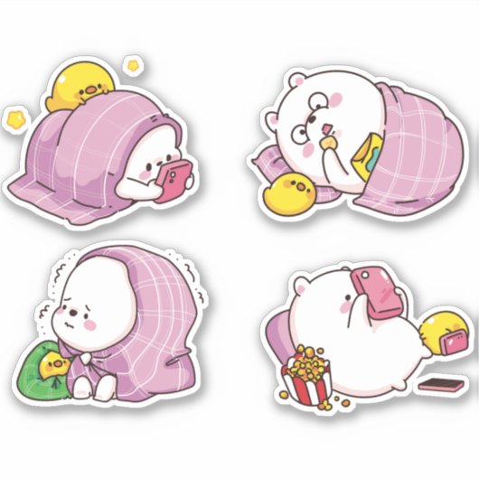Kawaii Bears Sticker (Vorderseite)