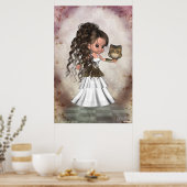 Kawaii Beautiful Athena Griechische Göttin Print Poster (Küche)
