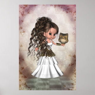 Kawaii Beautiful Athena Griechische Göttin Print Poster
