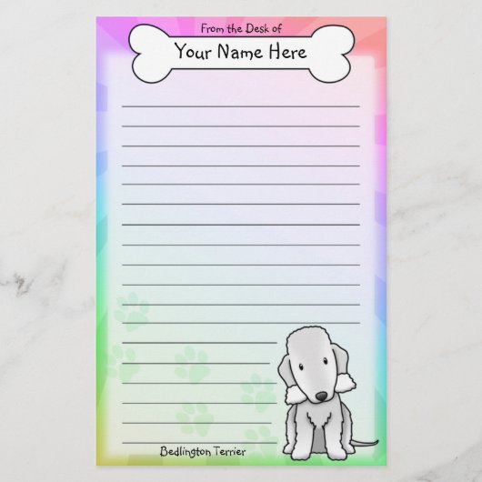 Kawaii Bedlington Terrier Stationierung Briefpapier (Vorderseite)