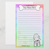 Kawaii Bedlington Terrier Stationierung Briefpapier (Vorne/Hinten)