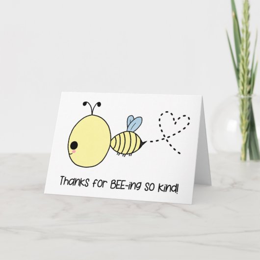 Kawaii Bee Danke-Card Dankeskarte (Vorderseite)