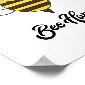 Kawaii Bee Happy Niedlich Pun Bumblebee Honeybee Poster (Ecke)