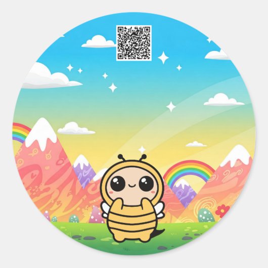 Kawaii Bee - Niedlich & Whimsical Sticker (Vorderseite)