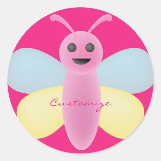 Kawaii Bee Thunder_Cove mit mehreren Farben Runder Aufkleber (Vorderseite)