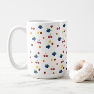 Kawaii-Beeren- und Kirschen-Muster-Süßigkeiten-Gla Kaffeetasse