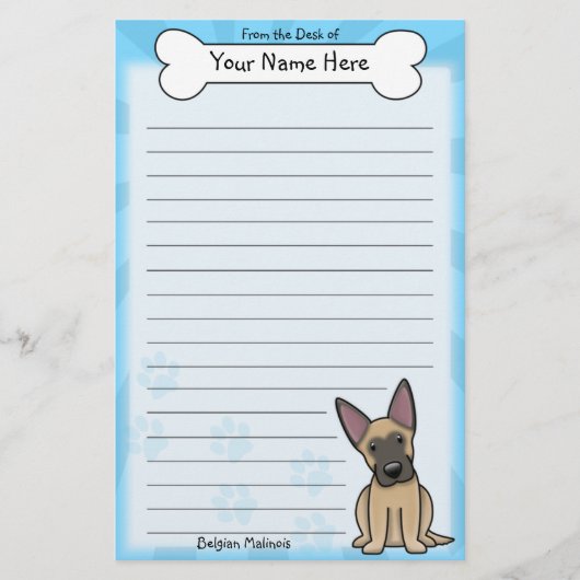 Kawaii Belgier Malinois Briefpapier (Vorderseite)